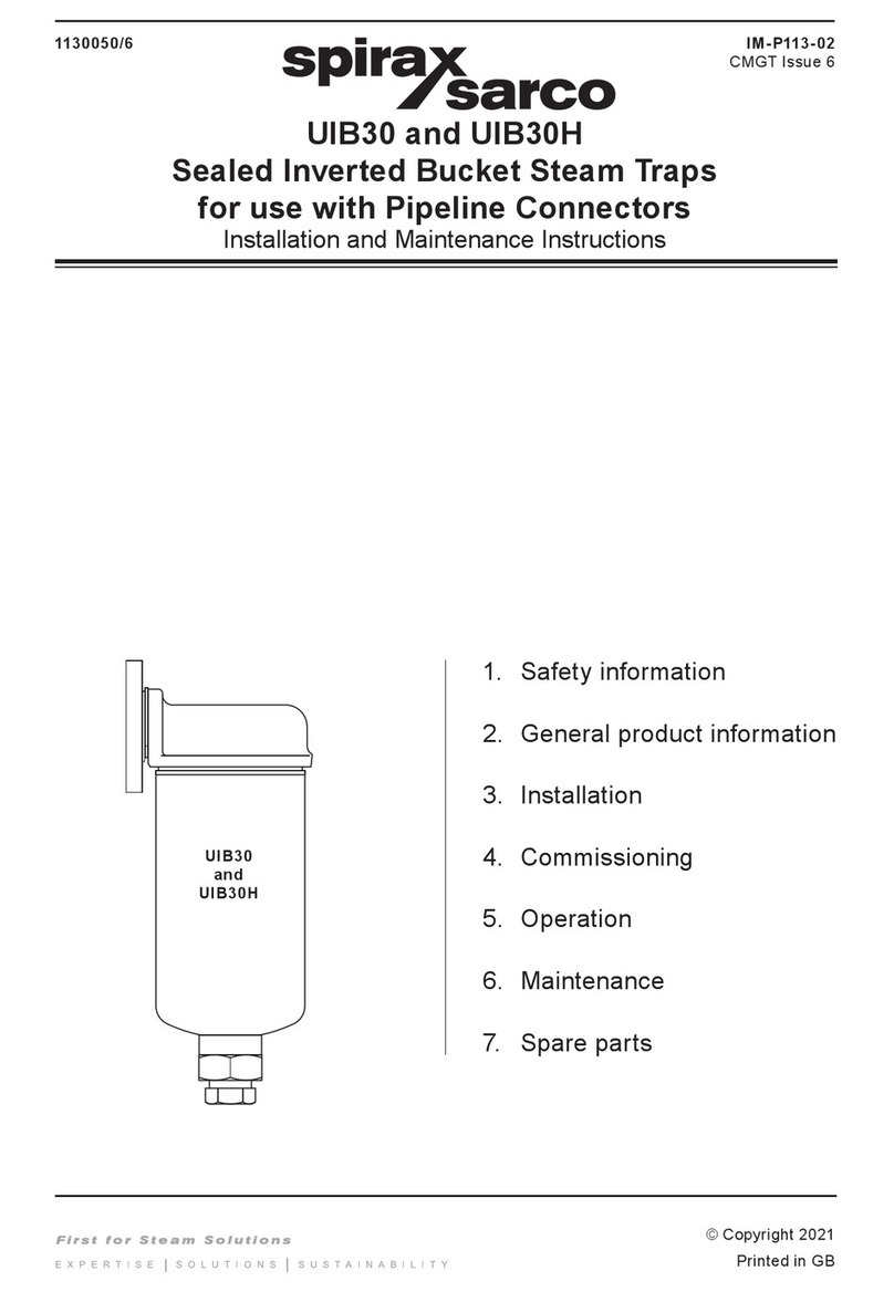 Spirax Sarco UIB30 Installation and maintenance instructions
