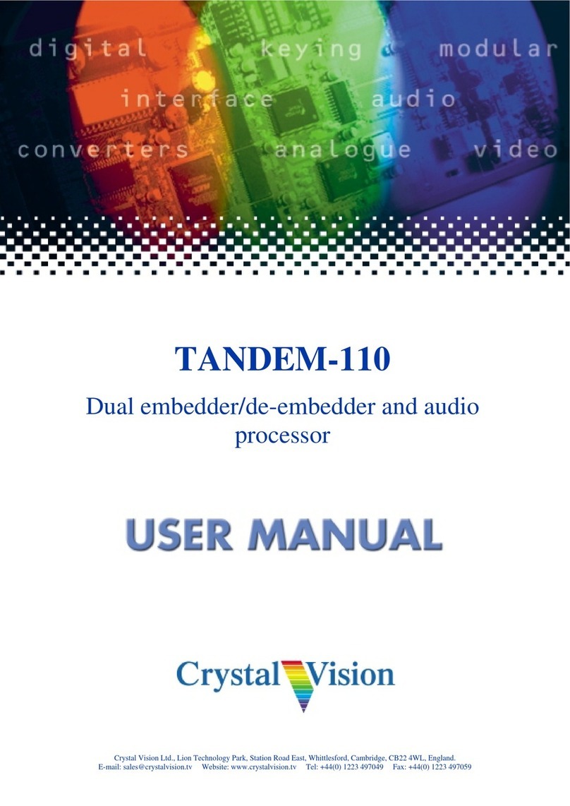 Crystal Vision TANDEM-110 user manual
