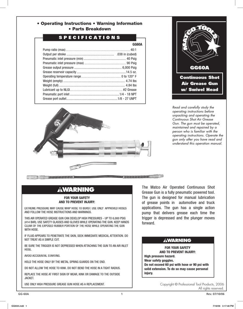 Matco Tools GG60A Product manual