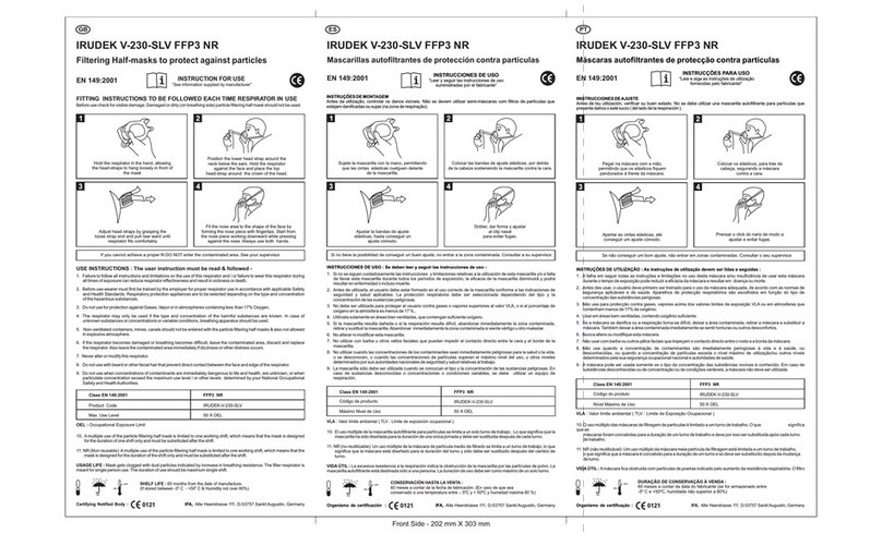 IRUDEK V-230-SLV FFP3 NR Instructions for use