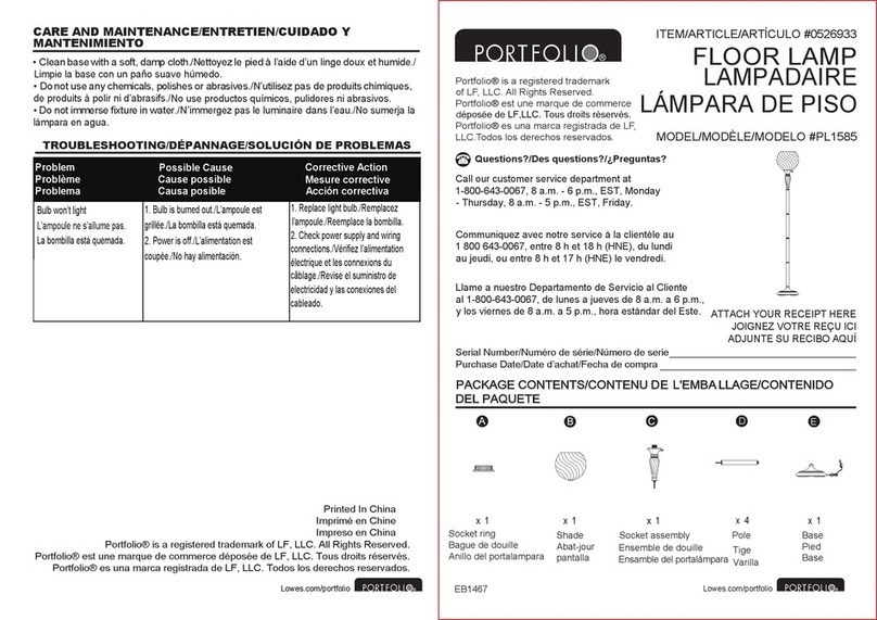 Portfolio PL1585 User manual