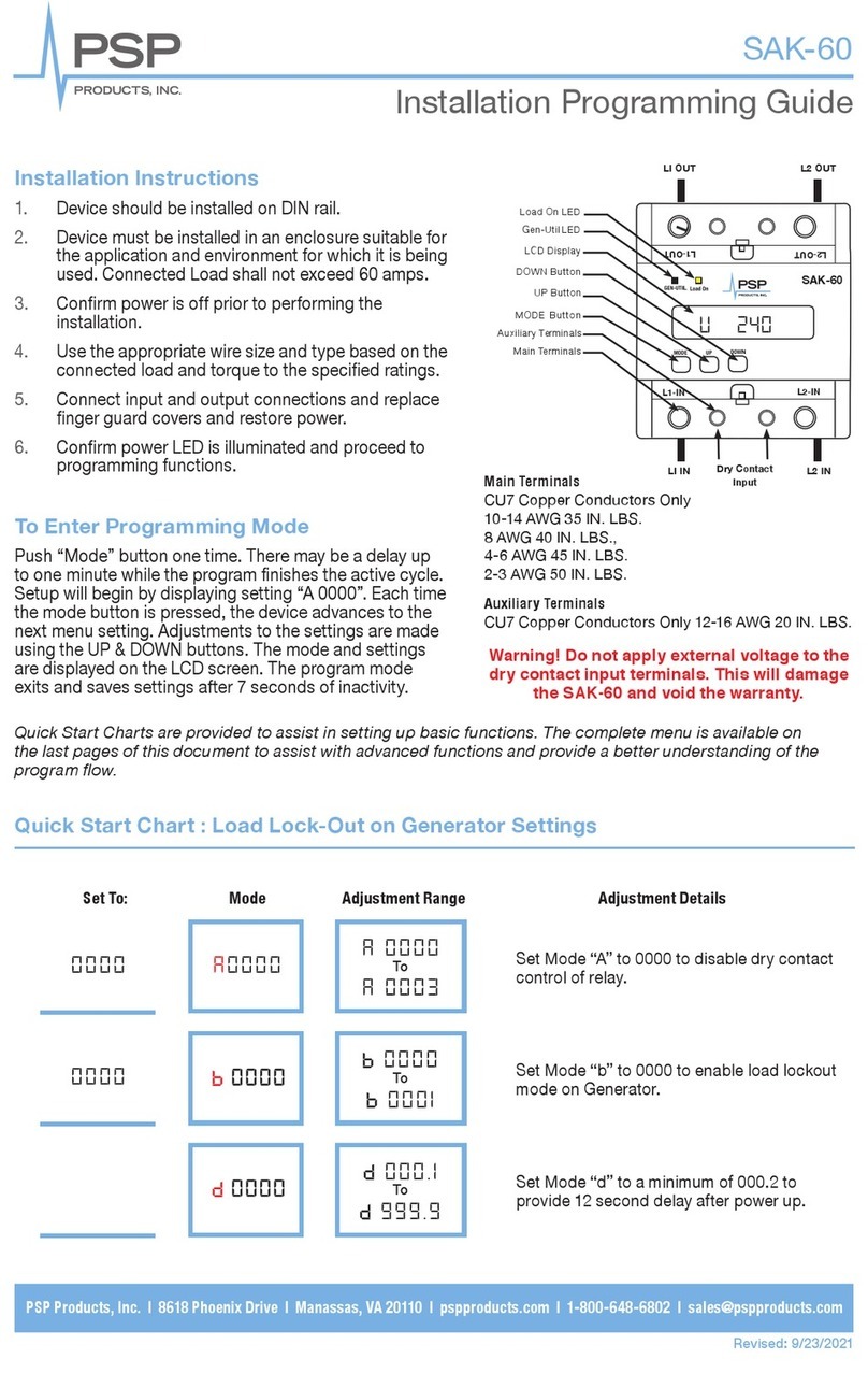 PSP SAK-60 Programming guide