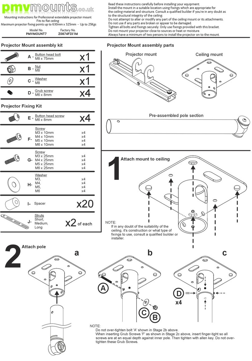 PMV Mounts PMVMOUNT7 Mounting instructions