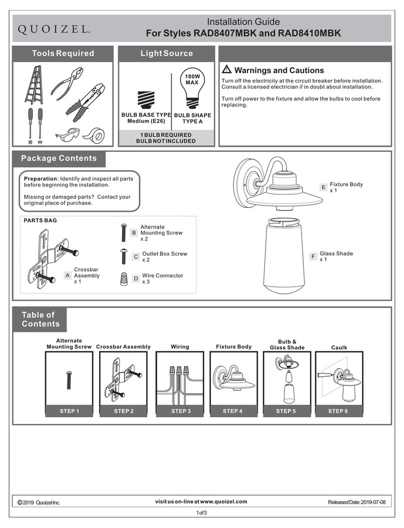 Quoizel RAD8407MBK User manual