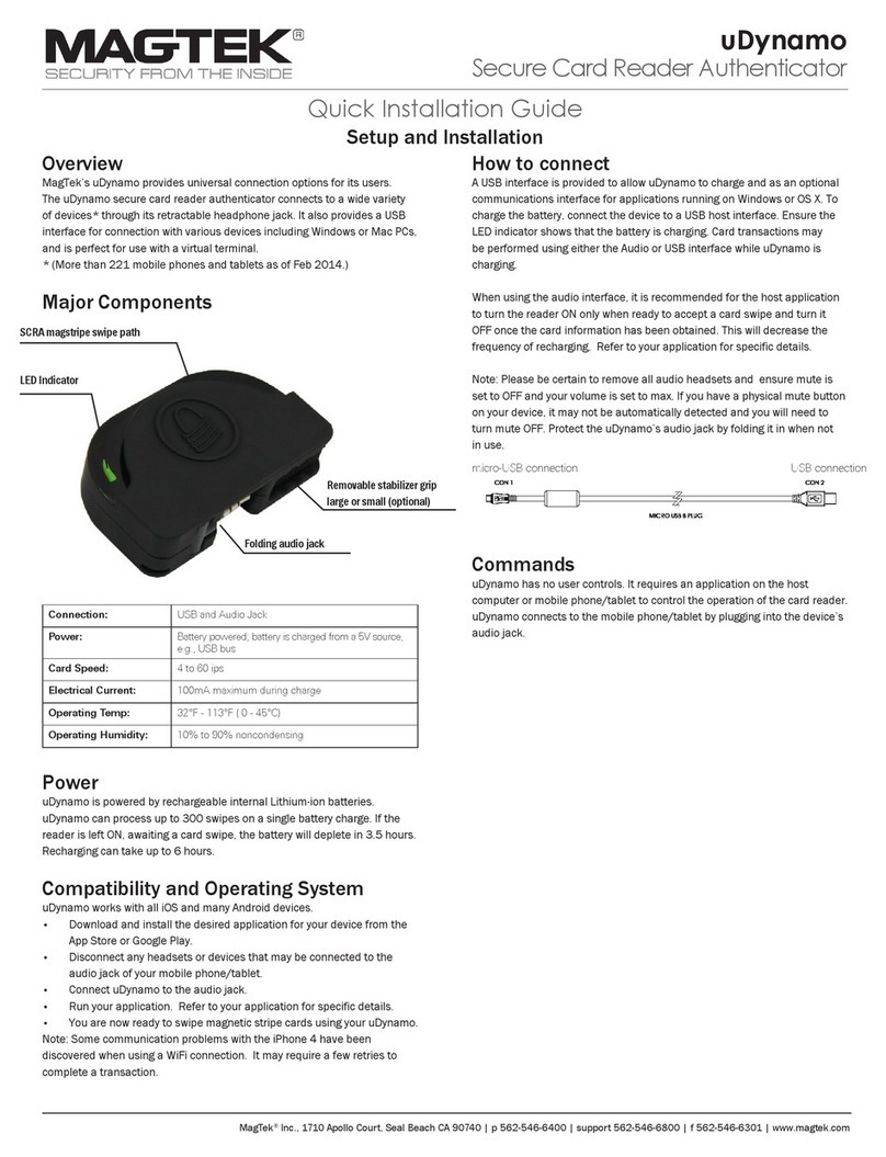 Magtek UDYNAMO Quick installation guide Magtek UDYNAMO Quick installation guide