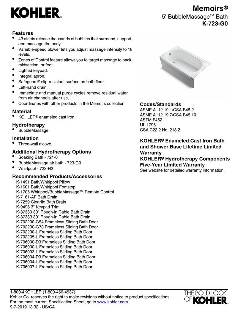 Kohler Memoirs K-723-G0 User manual Kohler Memoirs K-723-G0 User manual