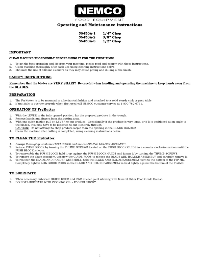 Nemco 56450A-1 Operating and maintenance instructions Nemco 56450A-1 Operating and maintenance instructions