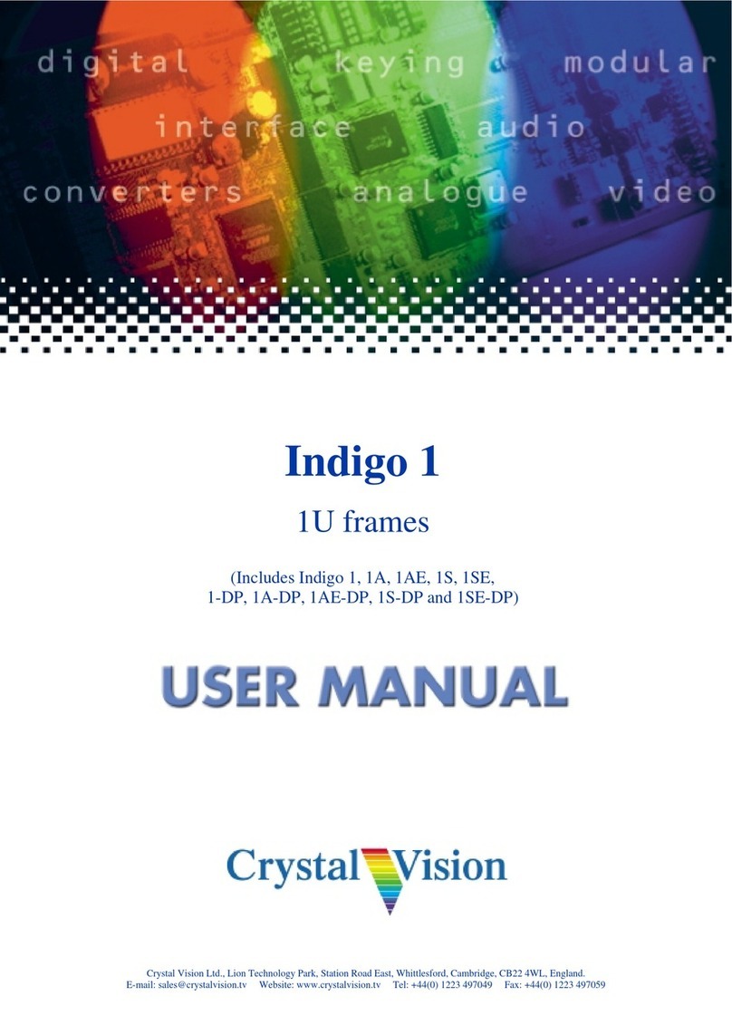 Crystal Vision Indigo 1 Series User manual