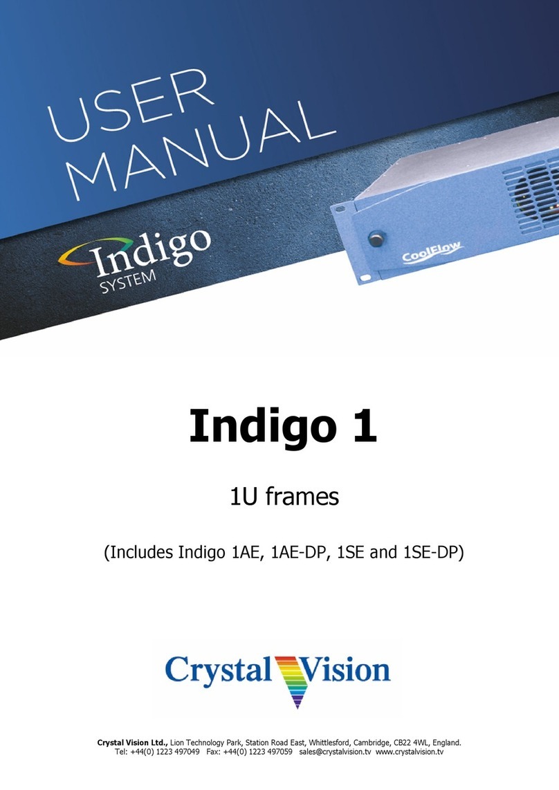 Crystal Vision Indigo 1 Series User manual Crystal Vision Indigo 1 Series User manual