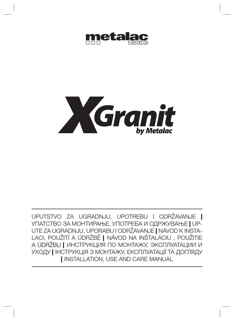 Metalac Inko XGranit Installation use and care manual
