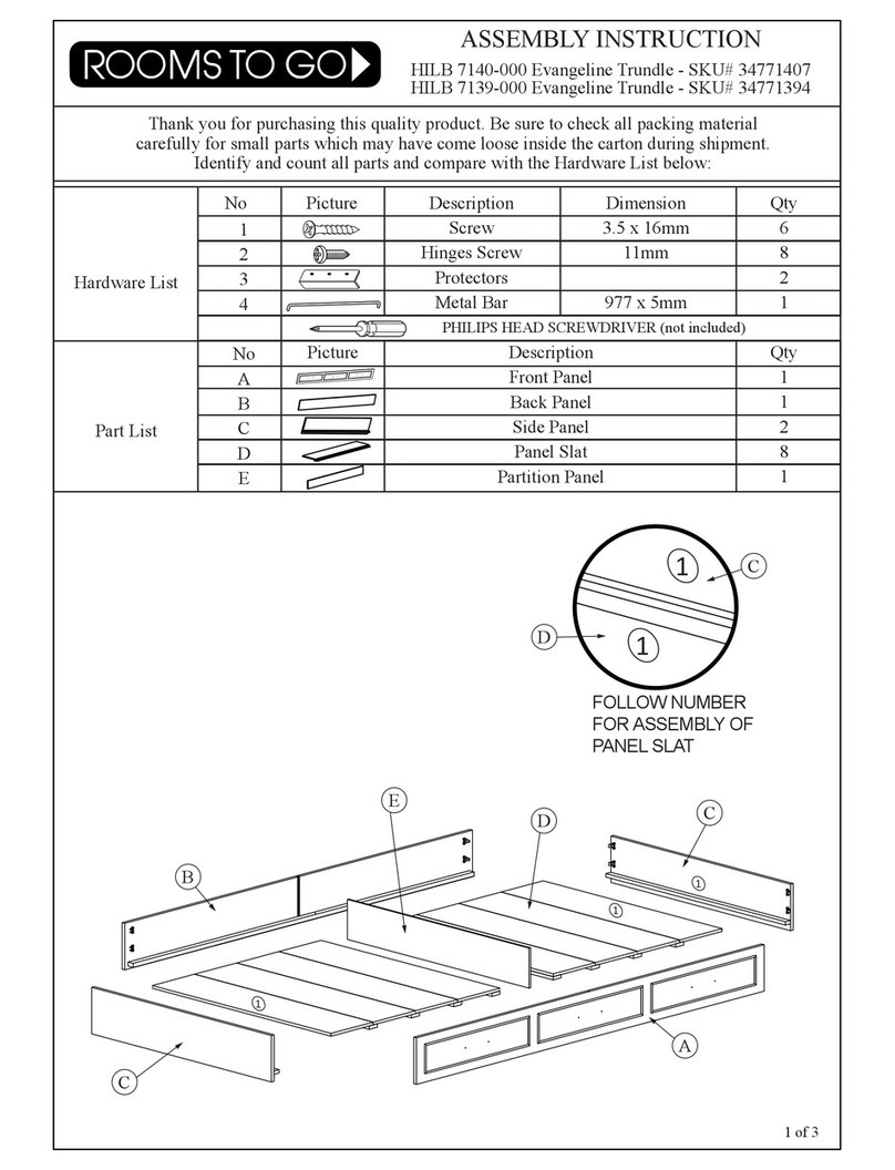ROOMS TO GO HILB 7140-000 Assembly instruction