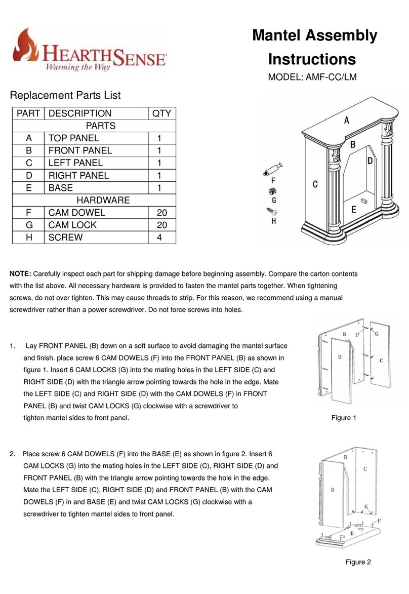 Hearth Sense AMF-CC/LM Mantel assembly instructions
