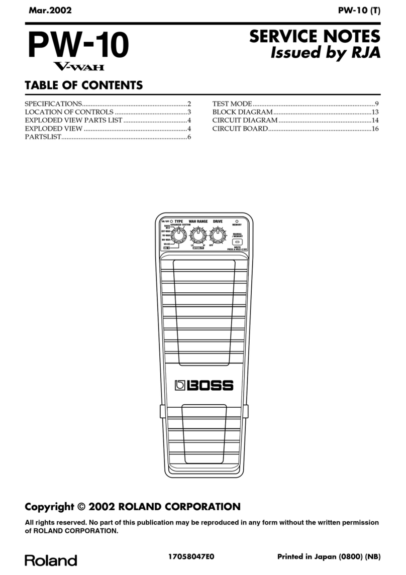 Roland BOSS V-WAH PW-10 Operating and maintenance manual