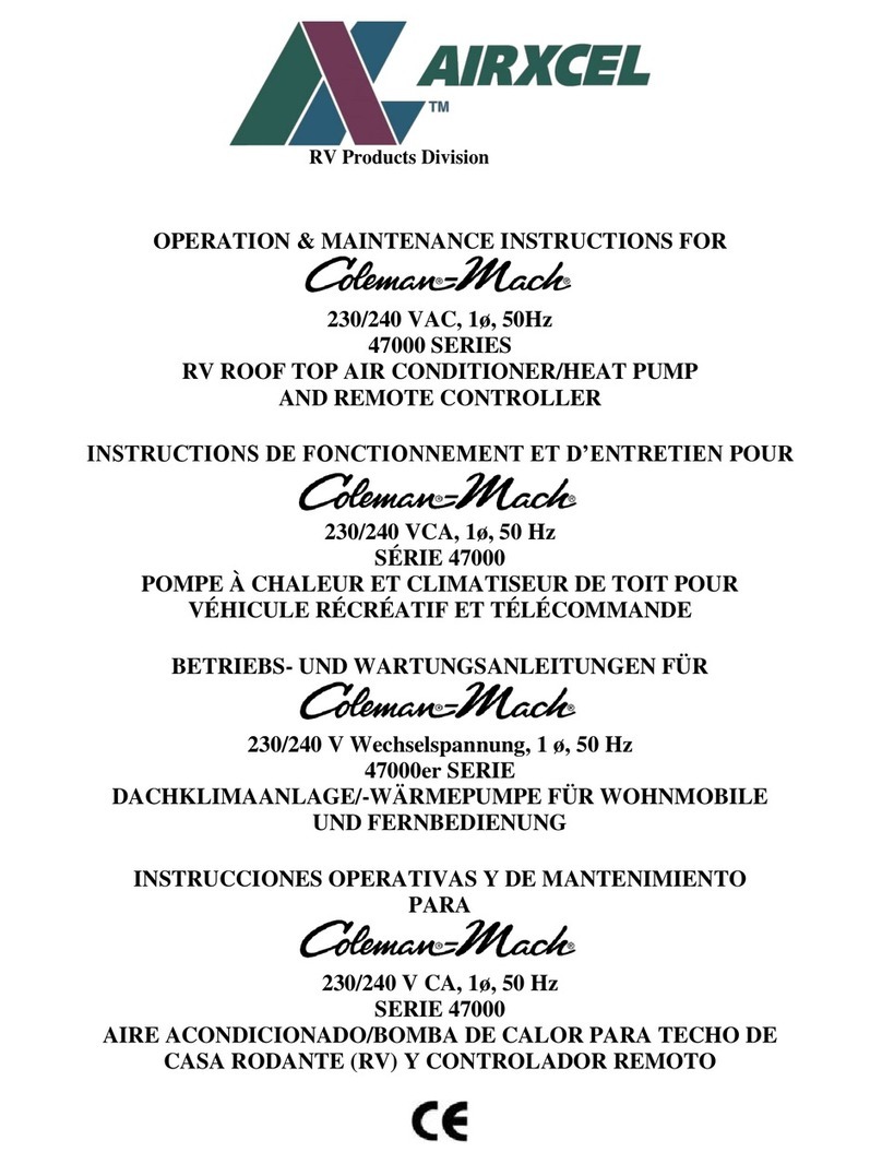 RV Products AIRXCEL Coleman-Mach 47000 Series Instruction Manual