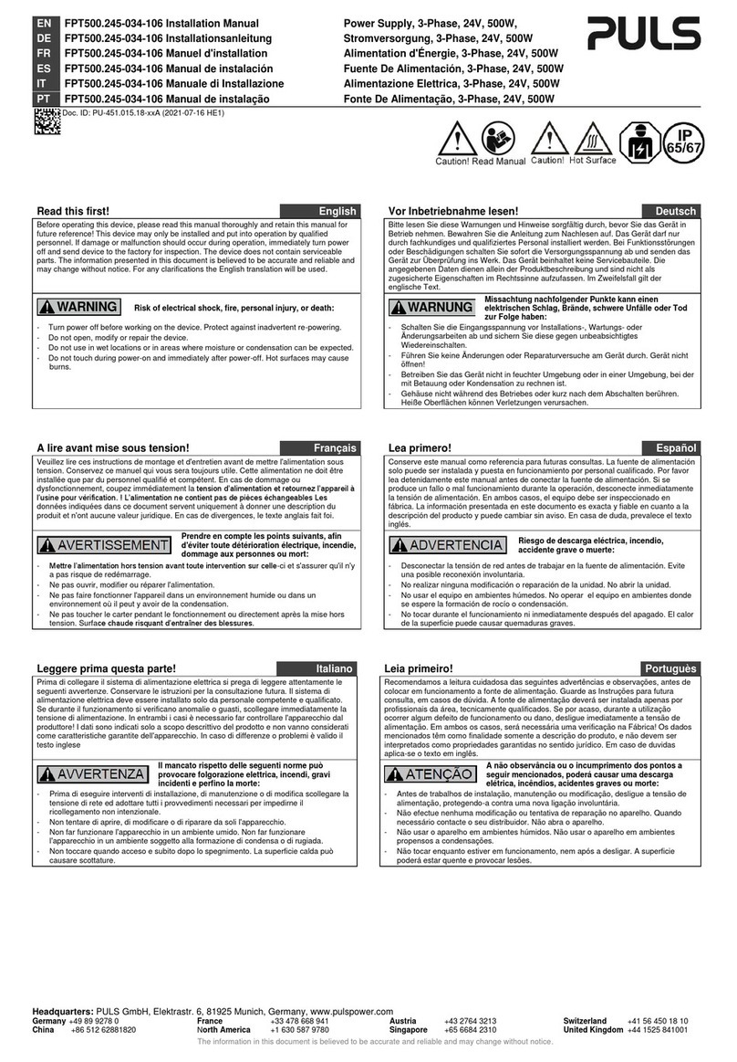 Puls FPT500.245-034-106 User manual