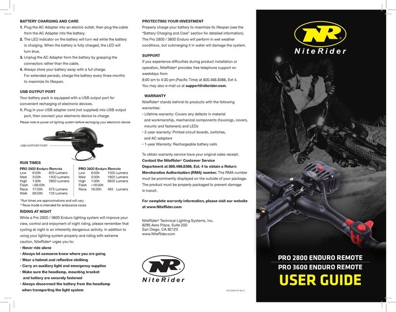 NiteRider PRO 2800 user guide