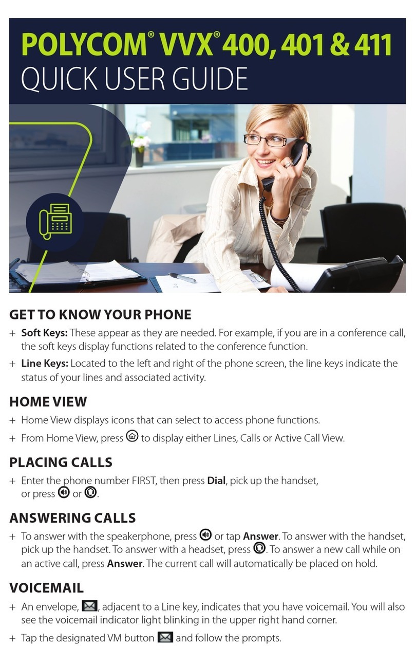 Polycom VVX 400 Series Quick user guide