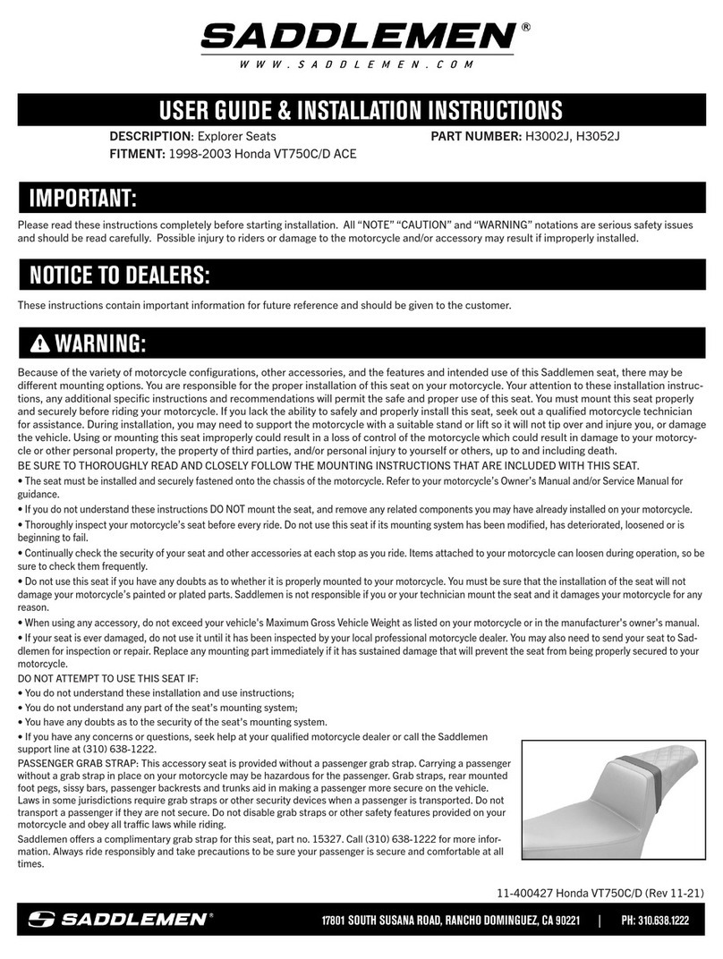 Saddlemen H3002J Instruction Manual