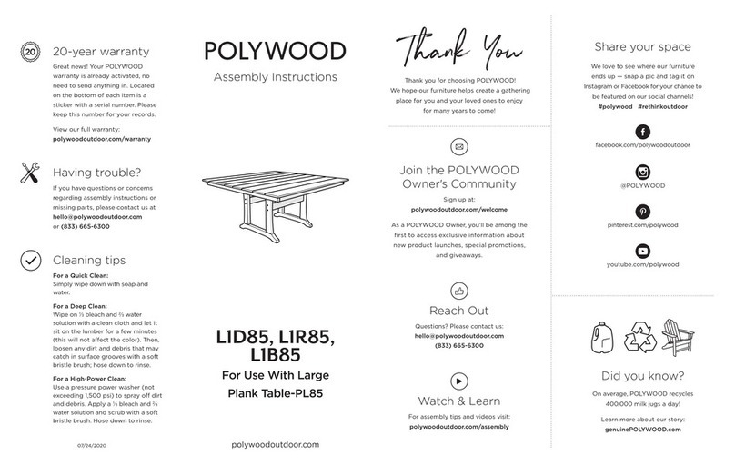 Polywood L1D85 Assembly instructions Polywood L1D85 Assembly instructions