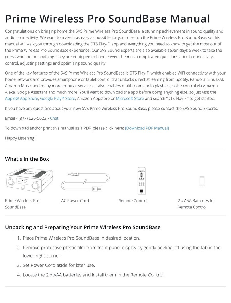 SV Sound Prime Wireless Pro SoundBase manual