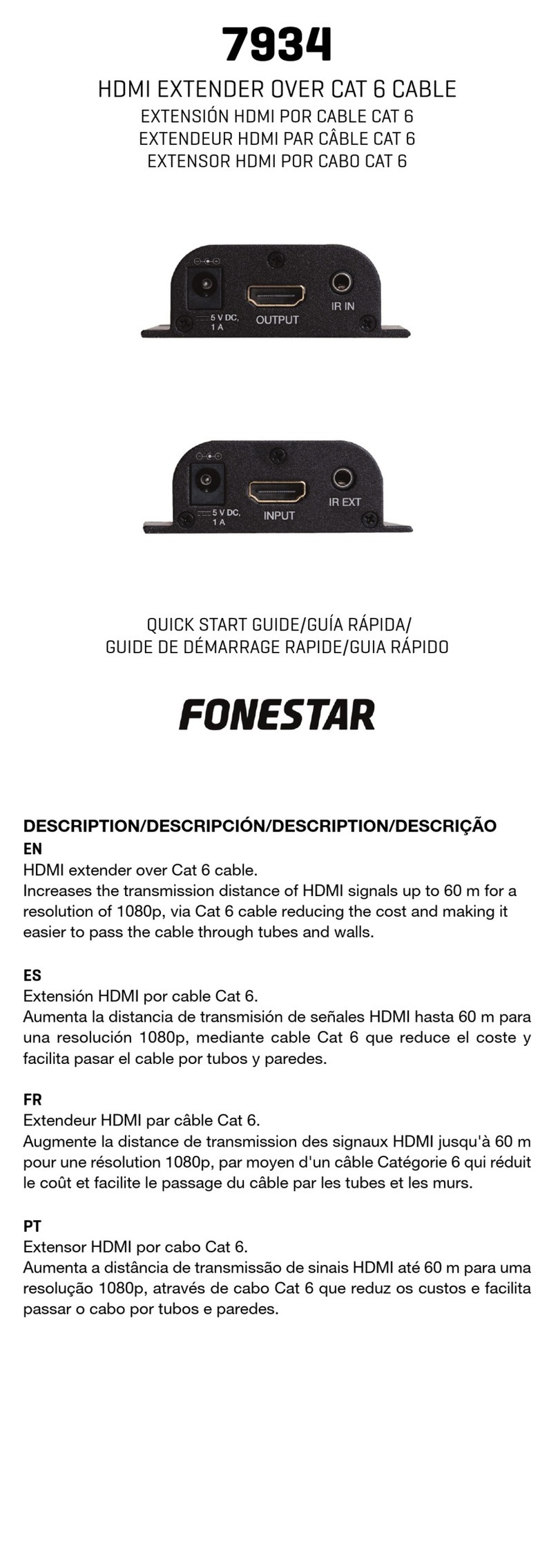 FONESTAR 7934 quick start guide