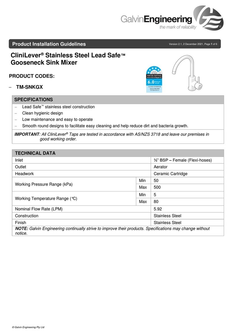 Galvin Engineering CliniLever TM-SNKGX Installation guidelines Galvin Engineering CliniLever TM-SNKGX Installation guidelines