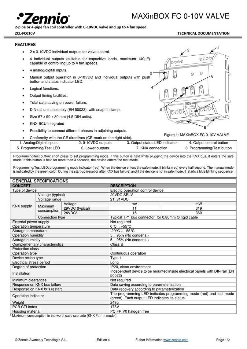Zennio MAXinBOX FC 0-10V VALVE User manual