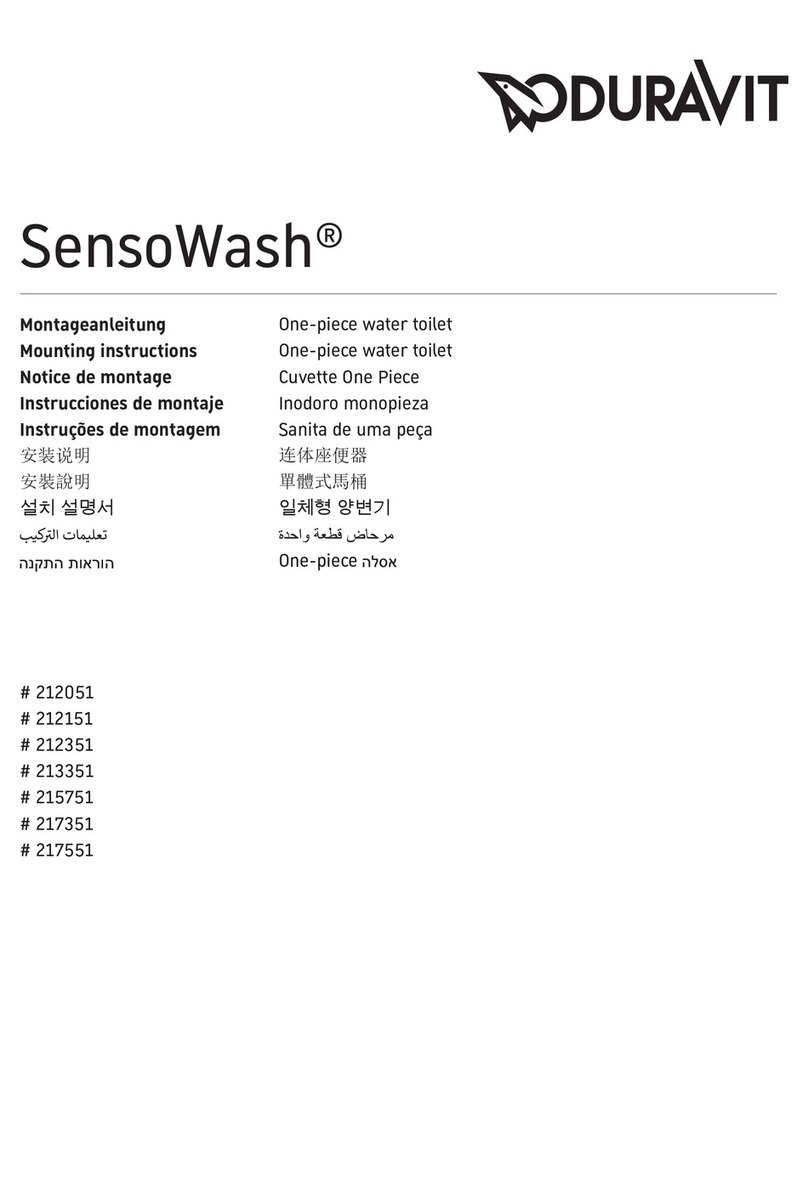 DURAVIT SensoWash 212051 Mounting instructions