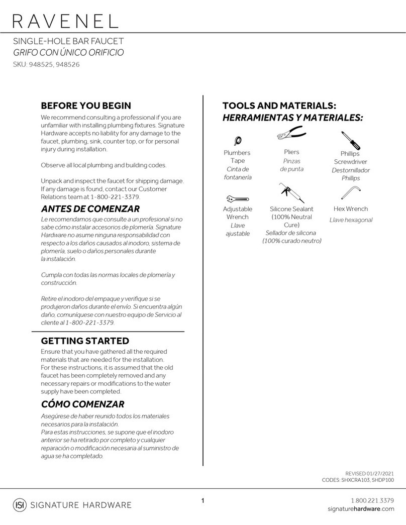 Signature Hardware RAVENEL 948525 User manual