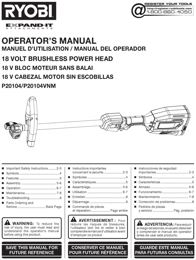 Ryobi EXPAND-IT P20104 User manual Ryobi EXPAND-IT P20104 User manual