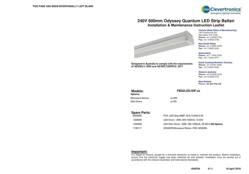 Clevertronics FBS2LED-DIF Series ASSEMBLY, INSTALLATION & MAINTENANCE INSTRUCTIONS Clevertronics FBS2LED-DIF Series ASSEMBLY, INSTALLATION & MAINTENANCE INSTRUCTIONS
