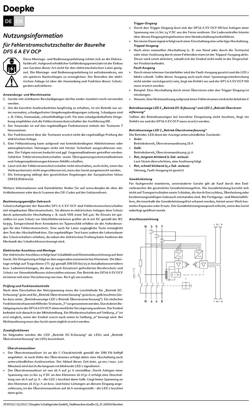 Doepke DFS 6 A EV OCP Series Owner's manual