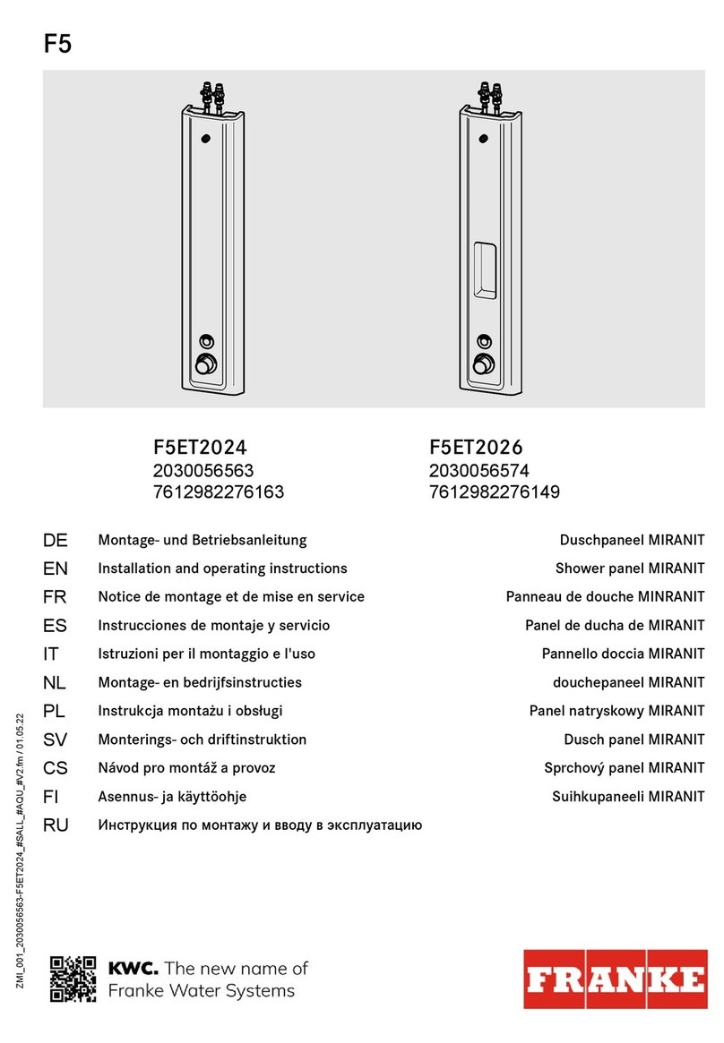 Franke MIRANIT F5ET2026 User manual Franke MIRANIT F5ET2026 User manual