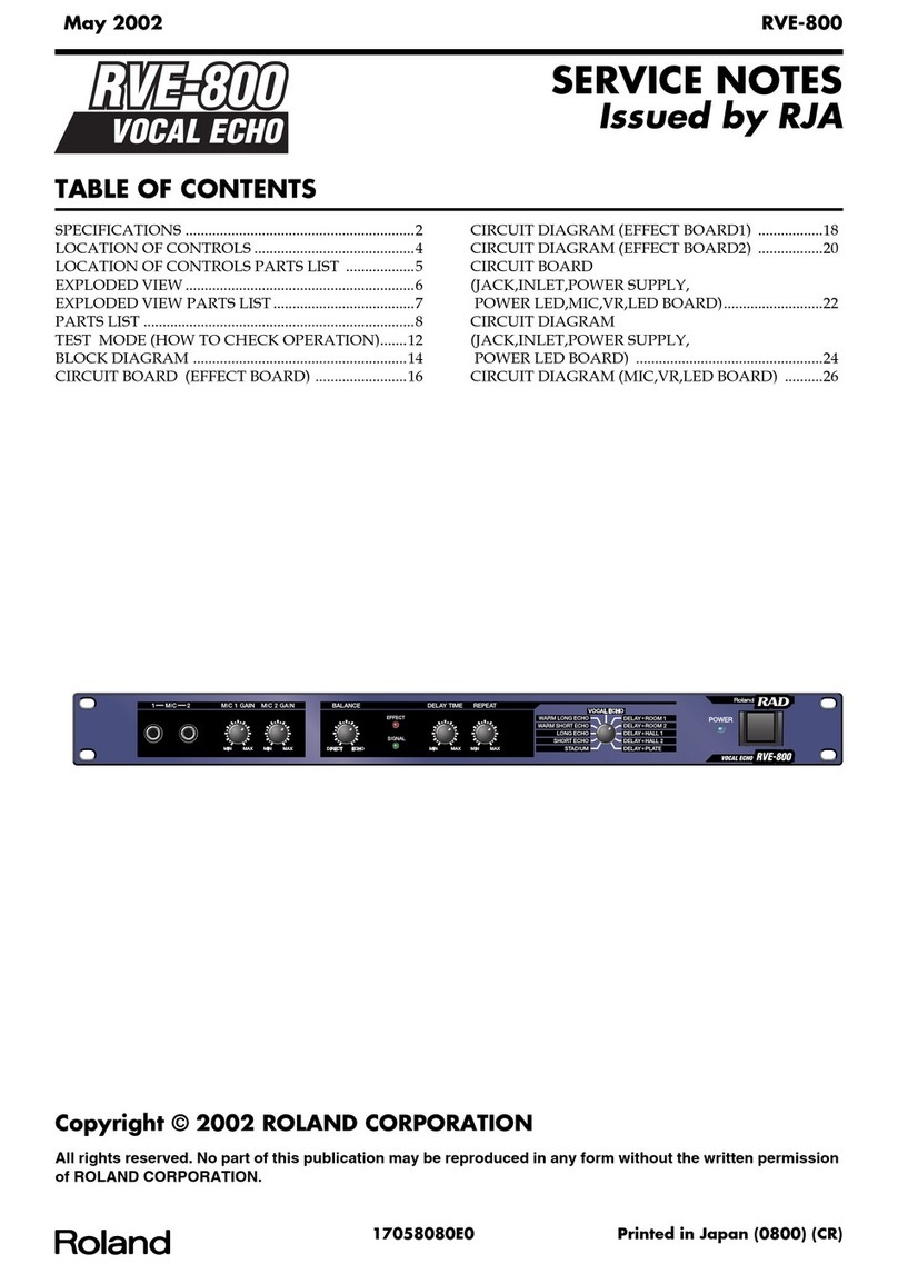 Roland VOCAL ECHO RVE-800 Operating and maintenance manual