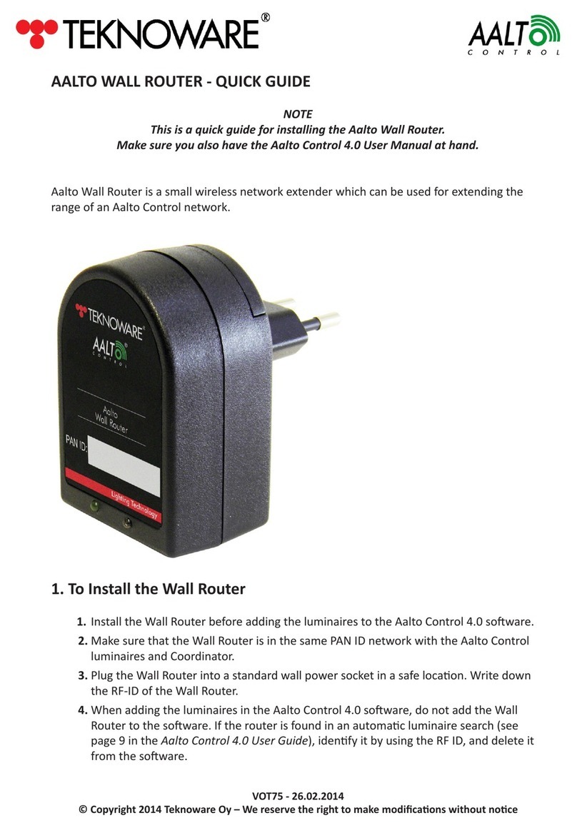 Teknoware AALTO WALL ROUTER quick start guide