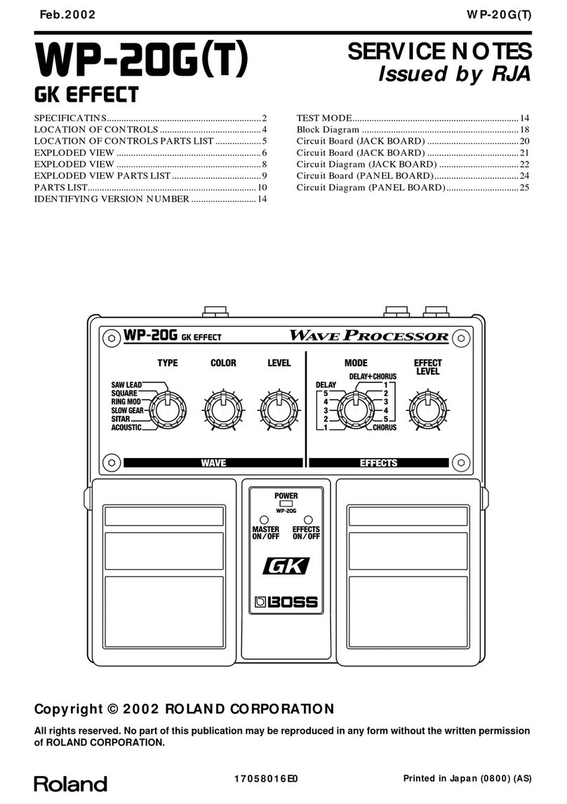Roland WP-20G Operating and maintenance manual