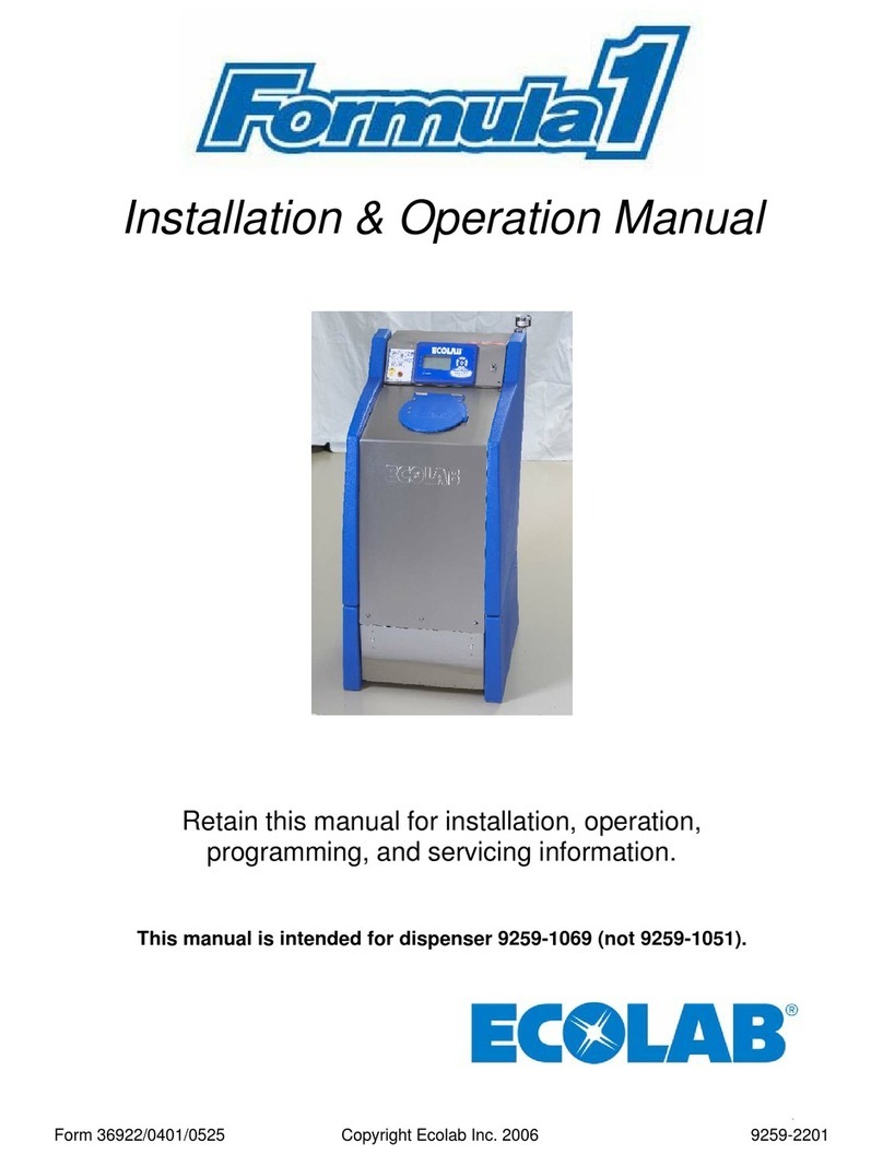 Ecolab Formula1 Installation & operation manual Ecolab Formula1 Installation & operation manual