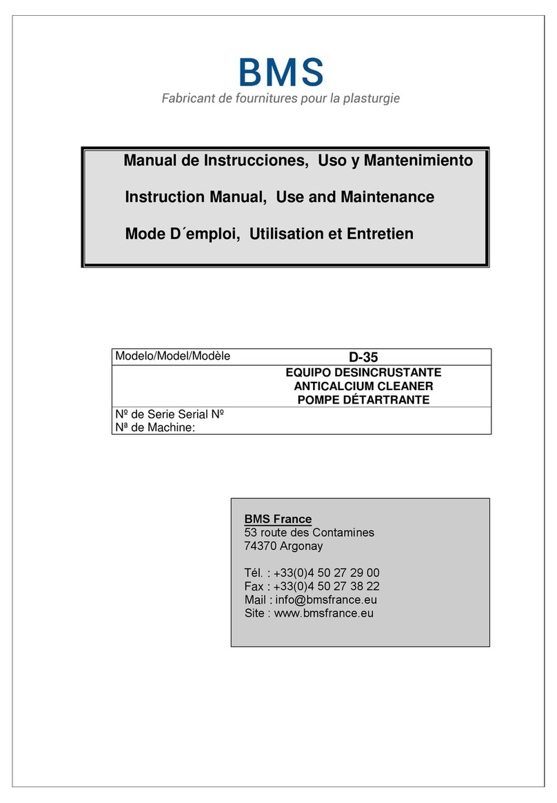 BMS D-35 Instruction, use and maintenance manual