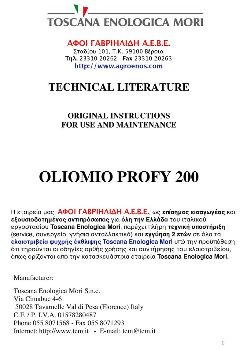 Toscana OLIOMIO PROFY 200 Original instructions for use