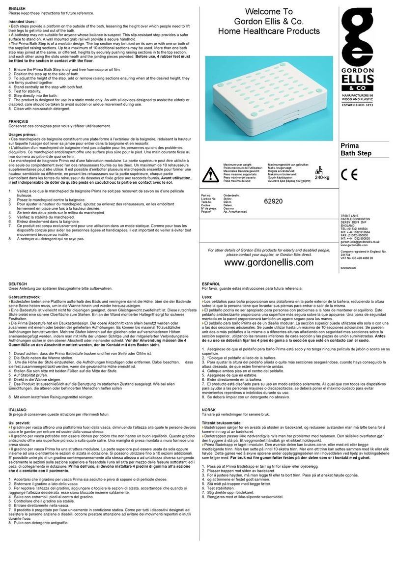 Gordon Ellis & CO Prima User manual