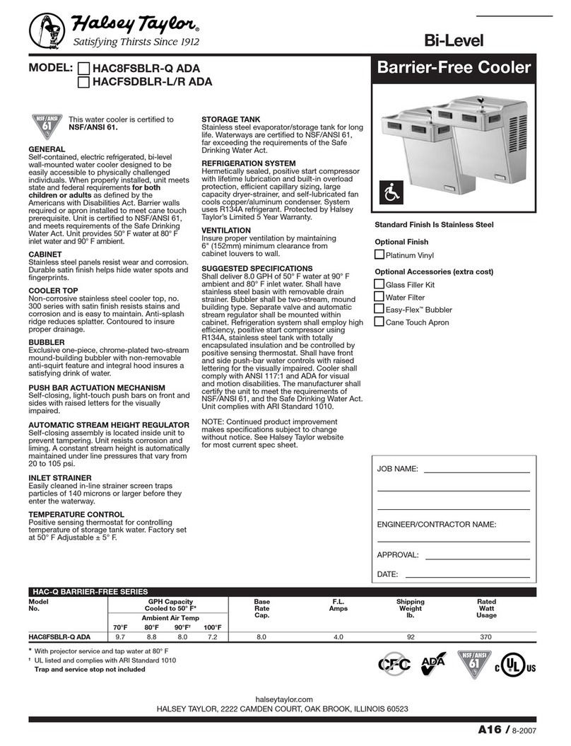 Halsey Taylor HAC8FSBLR-Q ADA User manual