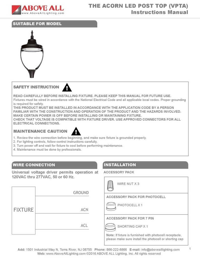 Above All ACORN LED POST TOP instruction manual
