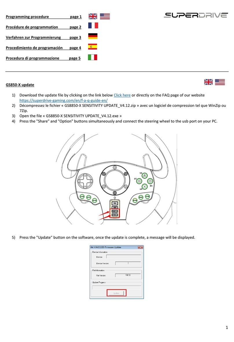 Superdrive GS850-X Programming manual