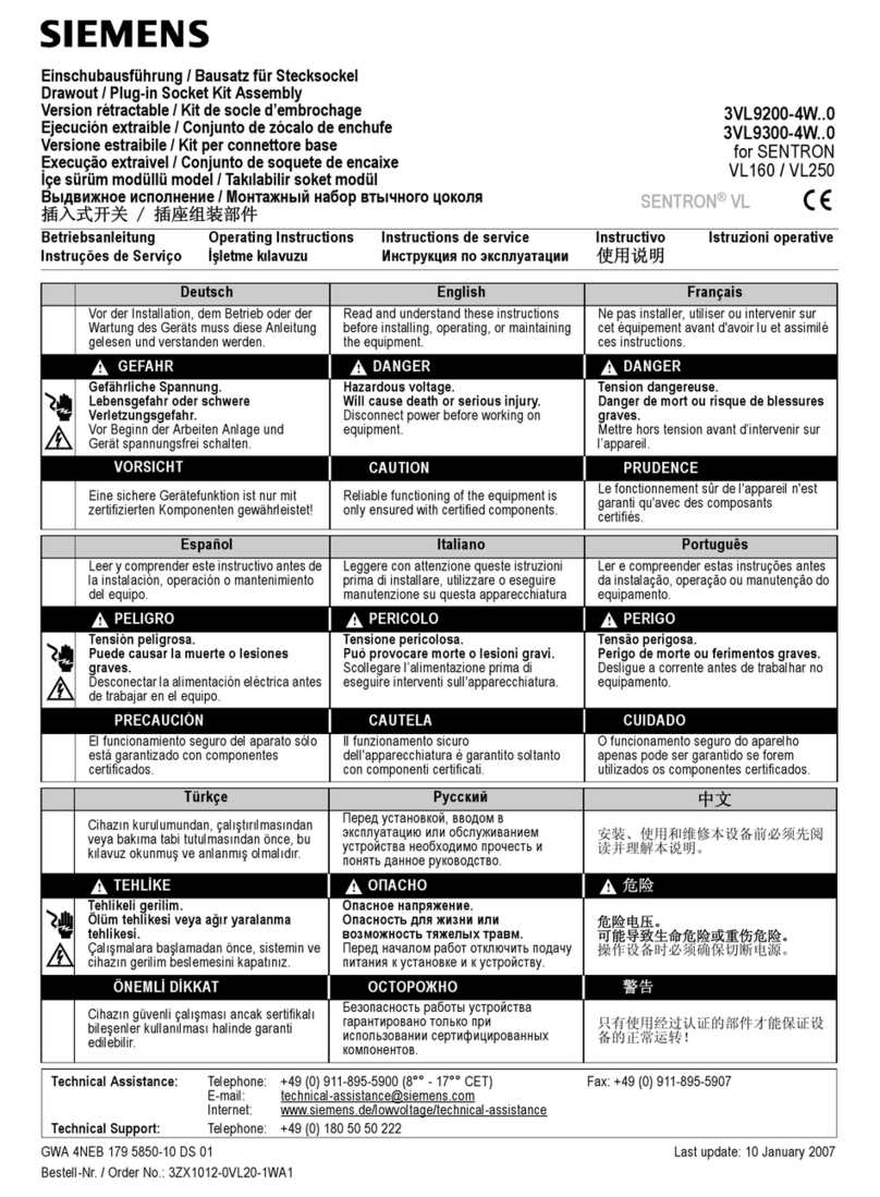 Siemens SENTRON VL Series User manual