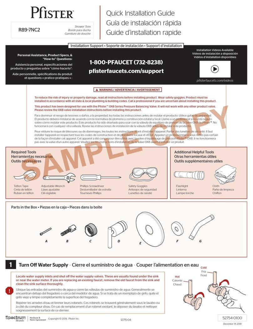 Spectrum Brands Pfister R89-7NC2 User manual Spectrum Brands Pfister R89-7NC2 User manual