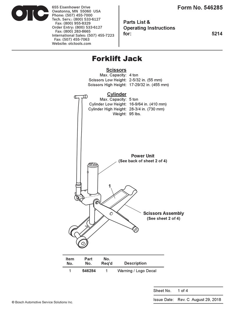 OTC 5214 operating instructions