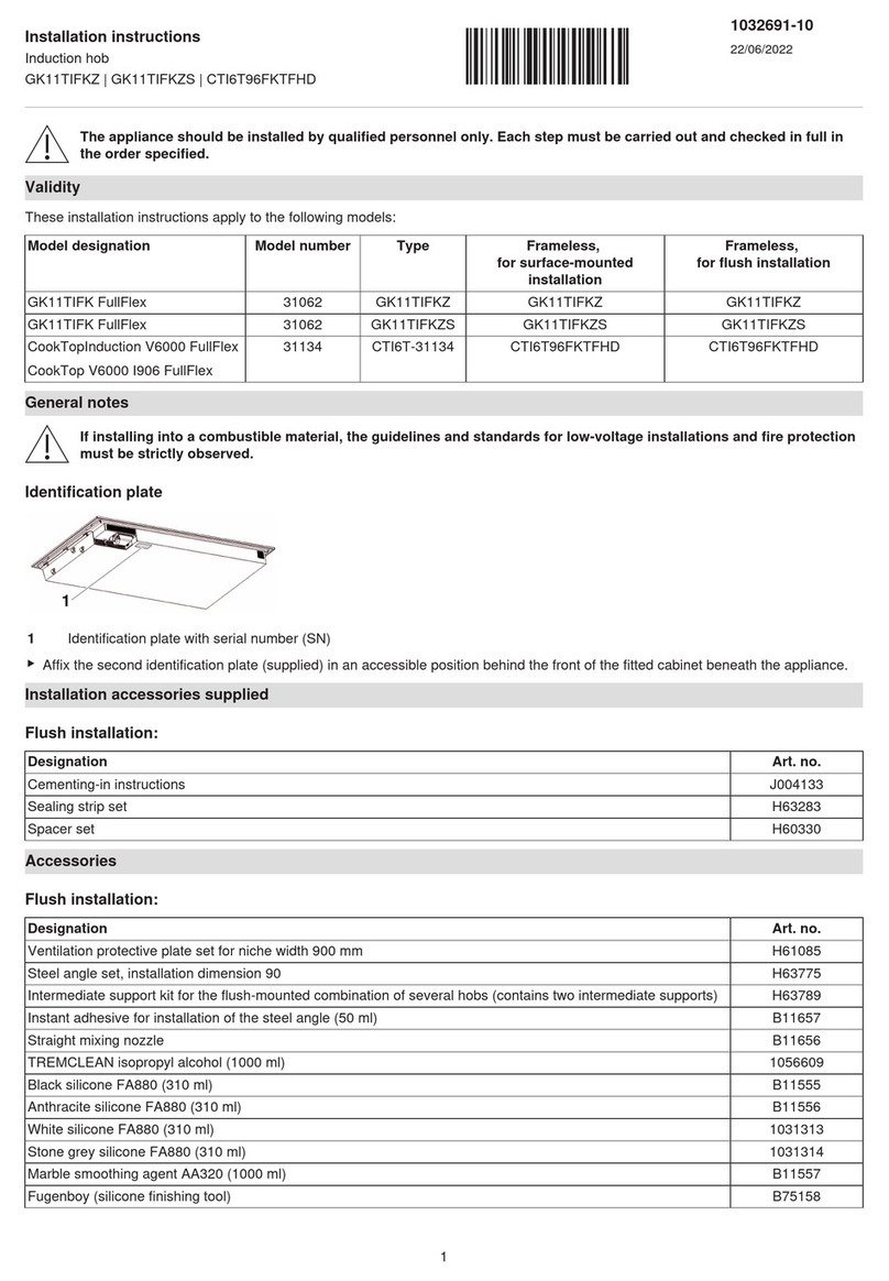 V-ZUG GK11TIFKZ User manual