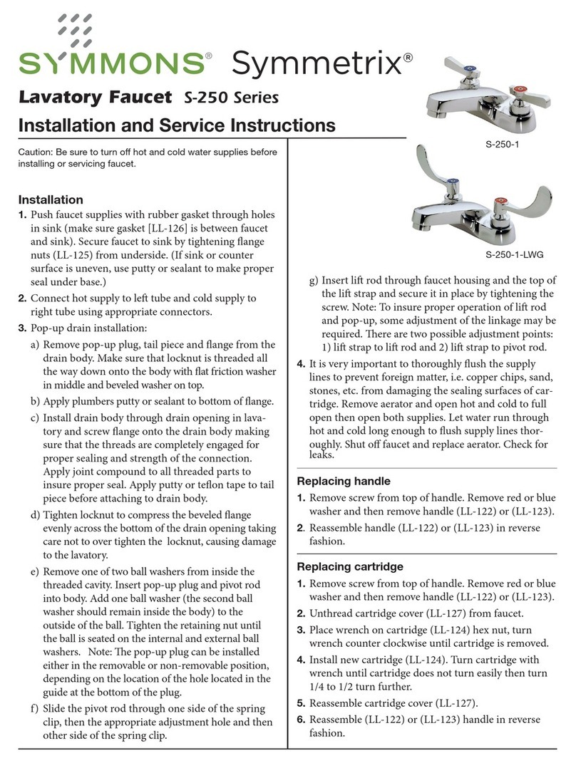 Symmons Symmetrix S-250 Series Quick guide Symmons Symmetrix S-250 Series Quick guide