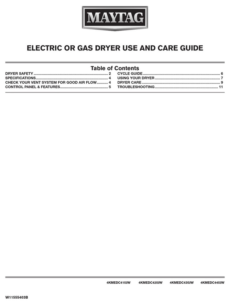 Maytag 4KMEDC410JW User manual Maytag 4KMEDC410JW User manual
