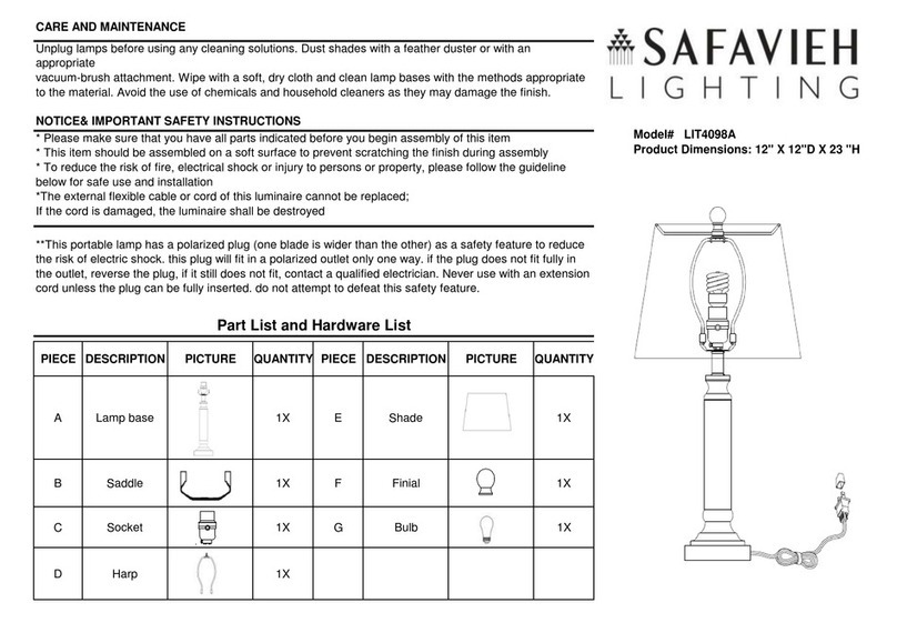 Safavieh Lighting LIT4098A quick start guide